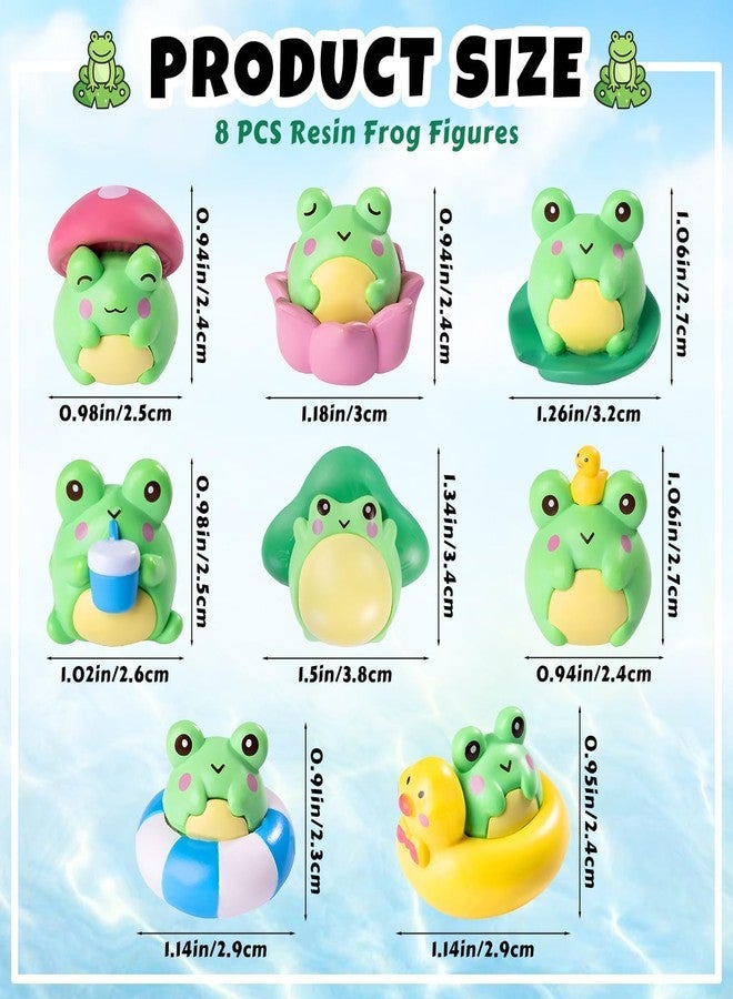 Chocozone Pack of 8 Cute Frog Miniatures Garden Decoration Gifts Home Decor Fairy Garden Decor Landscape Decorations - Image 3